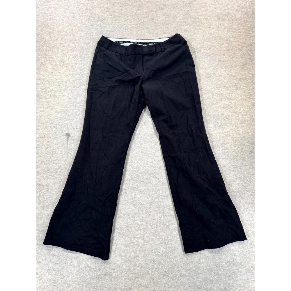 George Wide Leg Dress Pants Womens 10 Petite Black London Fit Stretch GL30911P